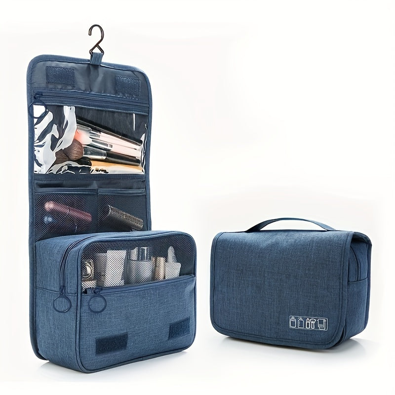 [Large Makeup Organizer] Durable Polyester Large Capacity Makeup Organizer Bag | Travel & Business, Wet & Dry Separation, Multiple Compartments for Cosmetics, Toiletries, And Accessories