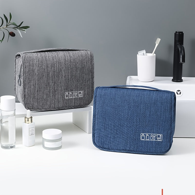 [Large Makeup Organizer] Durable Polyester Large Capacity Makeup Organizer Bag | Travel & Business, Wet & Dry Separation, Multiple Compartments for Cosmetics, Toiletries, And Accessories