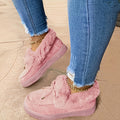 New Women Winter Ankle Boots Snow Boots Plush Warm Slip-on Ladies Shoes Flats Plus Size