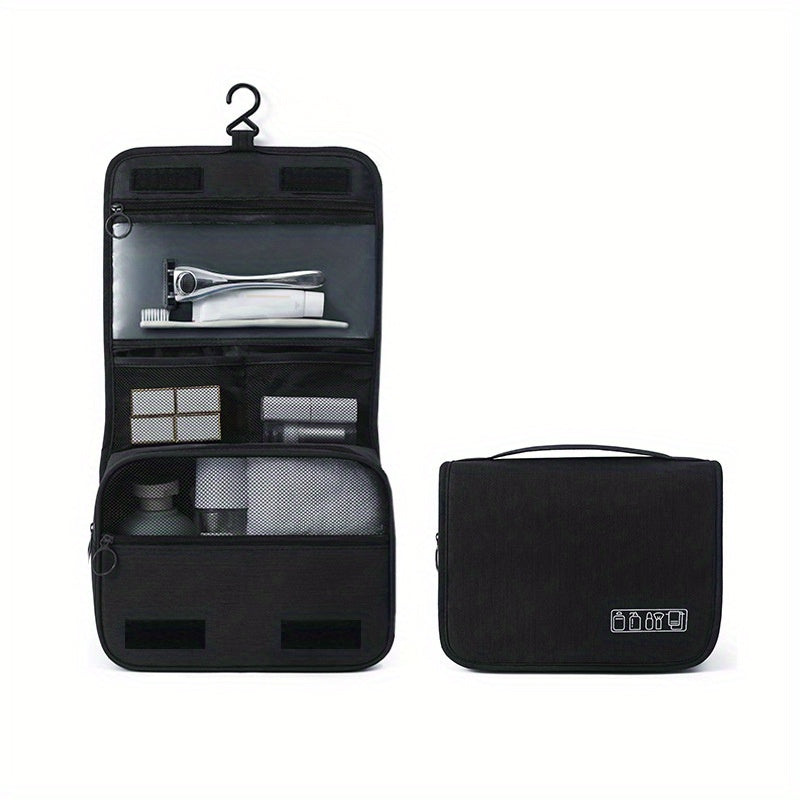 [Large Makeup Organizer] Durable Polyester Large Capacity Makeup Organizer Bag | Travel & Business, Wet & Dry Separation, Multiple Compartments for Cosmetics, Toiletries, And Accessories