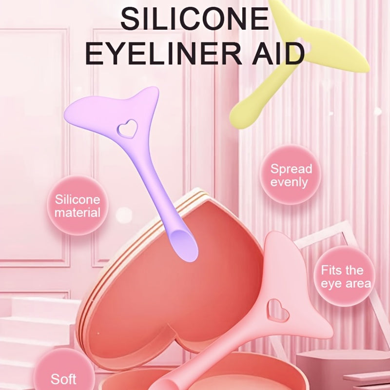 Silicone Eyeliner Stencils - Wing Tips, Mascara, Lipstick, Cream Mask Applicator - Makeup Beauty Tool for Perfect Application