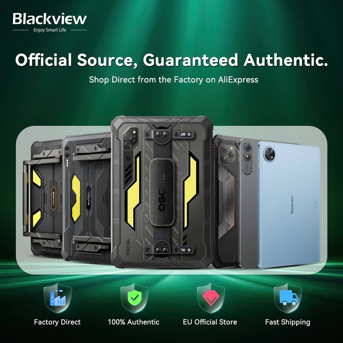 Blackview Active 12 Pro Rugged Tablet Android 15, Dimensity 7300 5G Pad 11 inch Widevine L1 Autofocus Projector, 16GB+ 1TB 30000mAh Tablet Phone 5G Calling