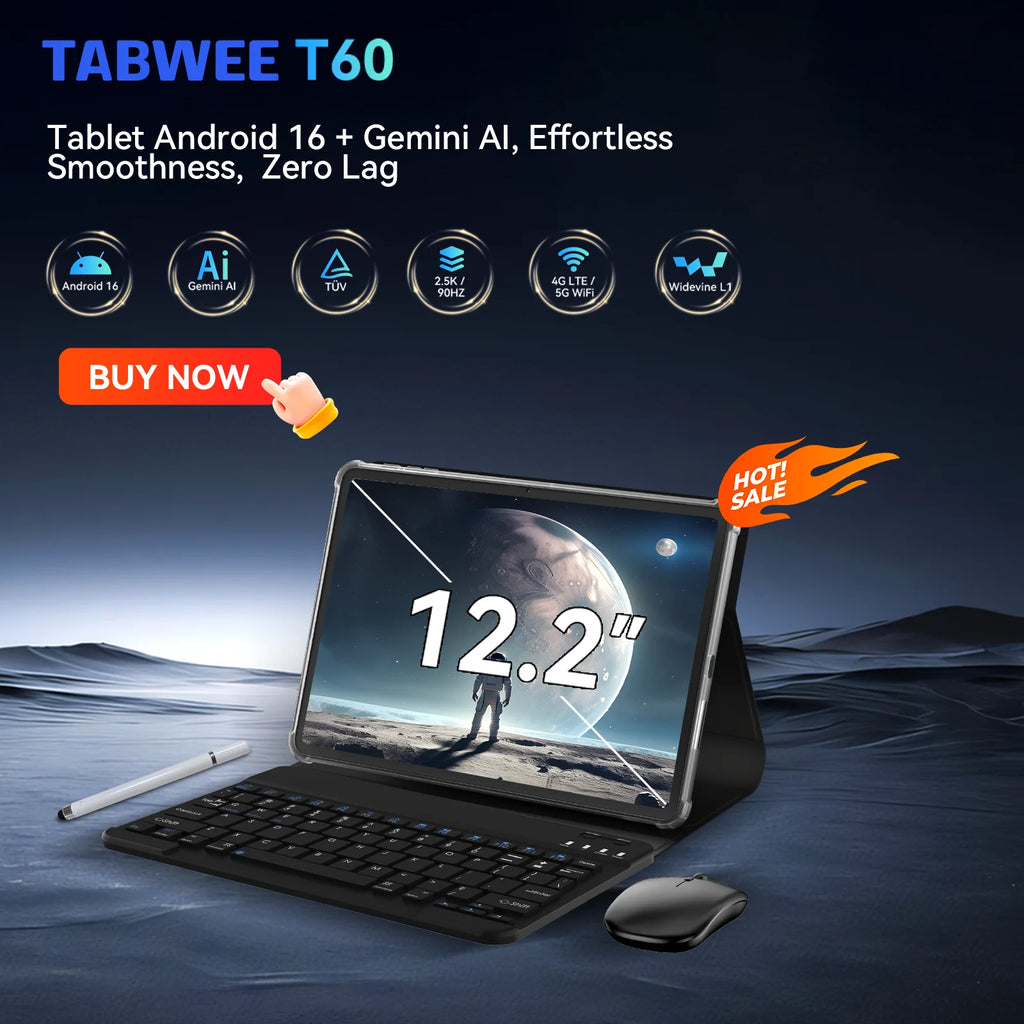 Blackview Active 12 Pro Rugged Tablet Android 15, Dimensity 7300 5G Pad 11 inch Widevine L1 Autofocus Projector, 16GB+ 1TB 30000mAh Tablet Phone 5G Calling