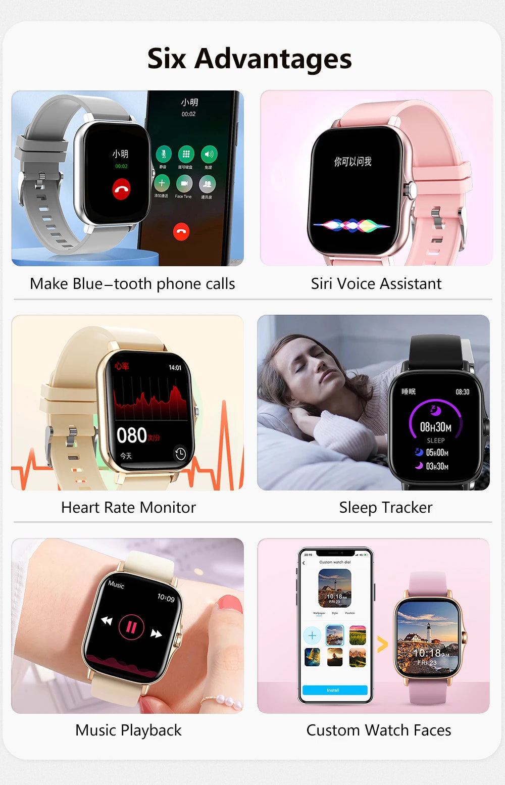 2026 New Multifunctional Smart Watch Men Women Bluetooth Connected Phone Music Fitness Sports Bracelet Sleep Monitor watch ht30