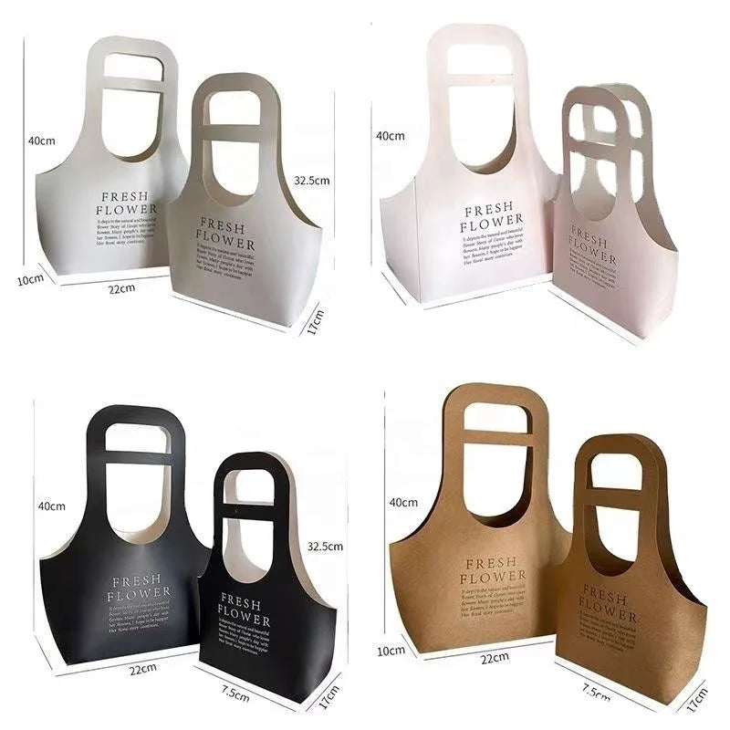 CSMD Brand Chinese Manufacturers Yiwu Suppliers Retail Cheap Kraft Paper Material Waterproof Pink Flower Floral Bags Wholesale