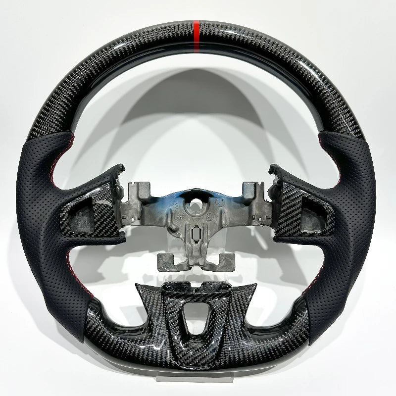 Free Shipping From France for Megane 3 Black Carbon Fiber with Black Perforated Leather Red Stitching for Renault Megane 3 RS