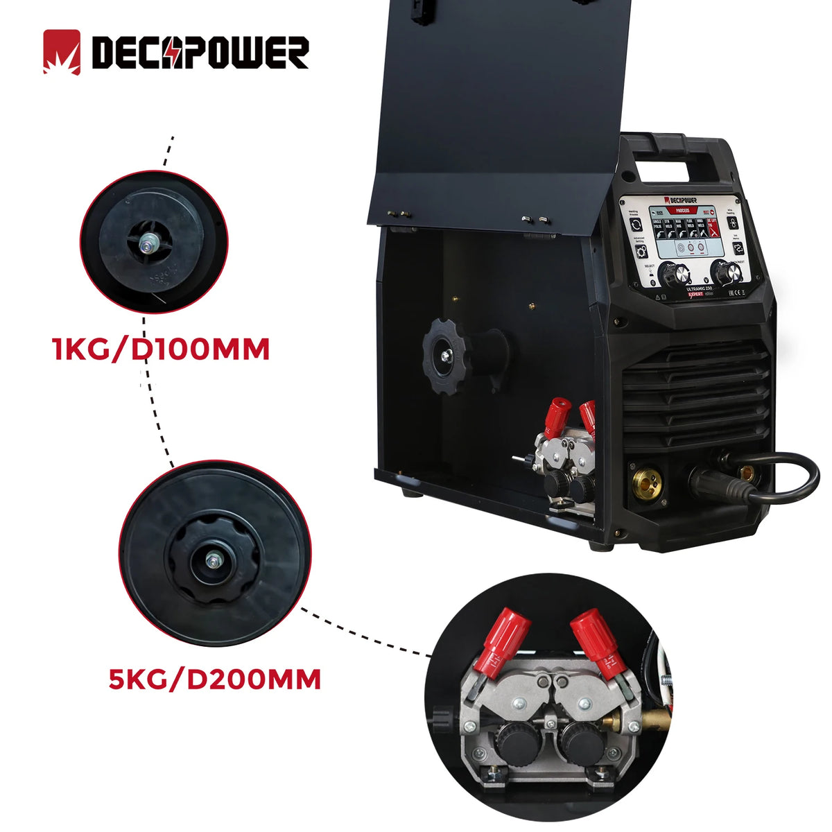 DECAPOWER ULTRAMIG 230 Fast Shipping 220V Synergic Pulse Gas Gasless MIG ARC Lift TIG IGBT Inverter Welding Machine