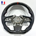 High-quality Glossy Carbon Fiber Perforated Leather Car Steering Wheel for Renault Megane 4