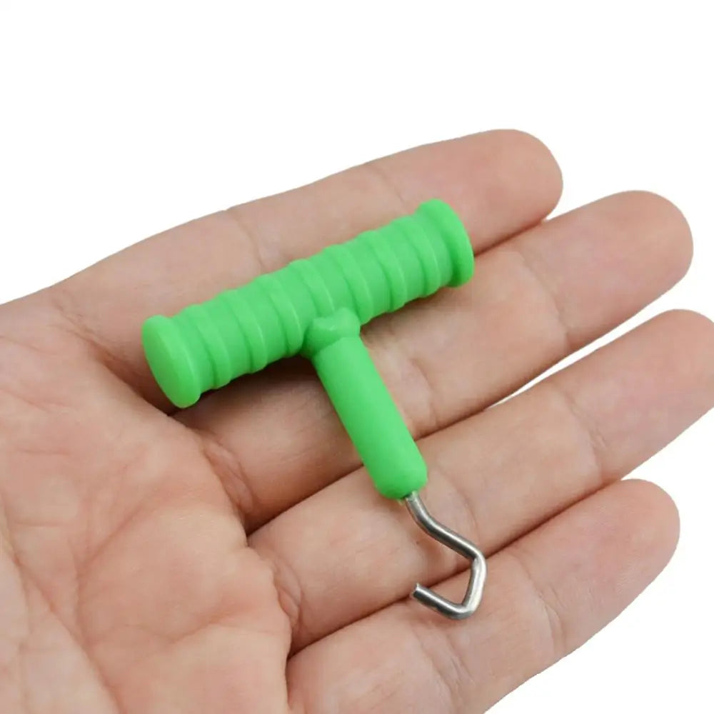 1Pcs ABS Grip+Stainless Steel Smooth Knot Hook Carp Fish Knot Puller Rig Making Rig Tool Terminal Fishing Tackle Accessories