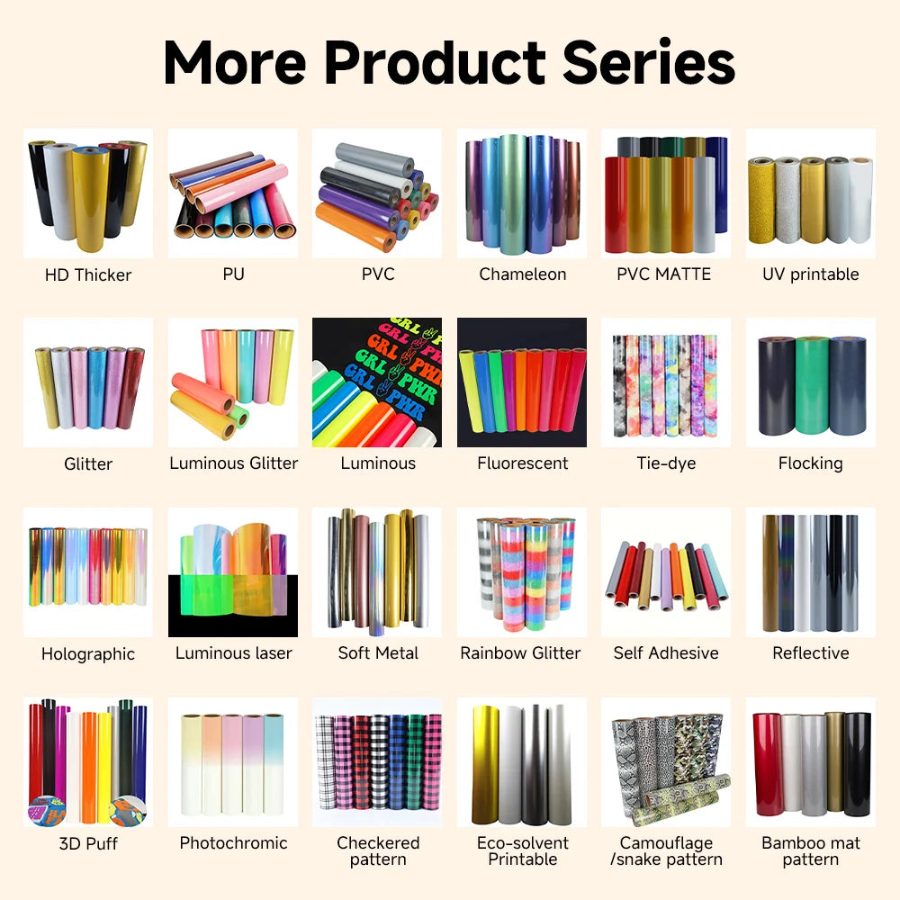 PU Matte Heat Transfer Vinyl Sheets Easy Weed for Shirts Bags Caps Fabric Craft Apparel DIY Projects Renli