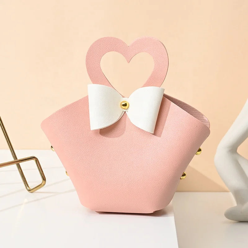 Chinese Manufacturers 6*5*10.5cm Yiwu Wholesales Cheap Empty Souvenirs Gift Navy Blue PU Leather Candy Bags for Wedding Presents