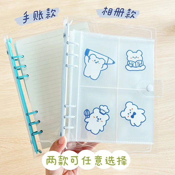 Wholesale  A6 A5  Clear Soft PVC Notebook Binder Loose Leaf Bags Refillable Paper Translucent Binder Zipper Folders