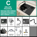 Rice Grain Emboss Stainless Steel Kitchen Sink Small Single Slot Hidden Multifunctional RV Bar Sinks With Lid Undermount Basin