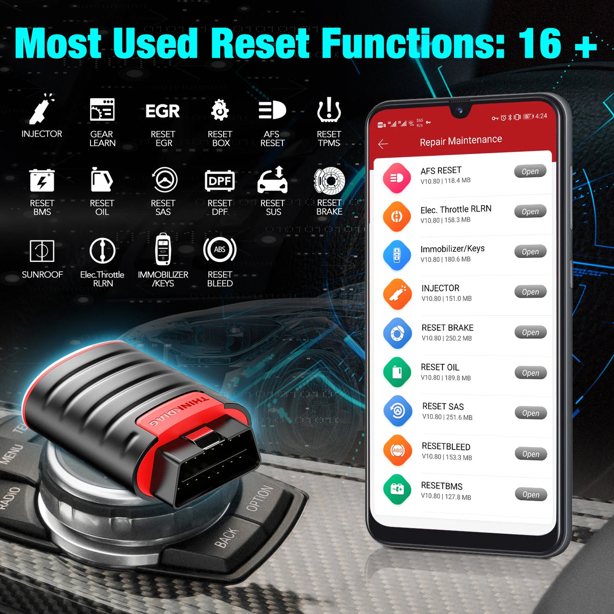 Thinkdiag New Version OBD2 Scanner for Full System Bidirectional Diagnostic Scan Tool OE Level 1 Year Software 12V Cars