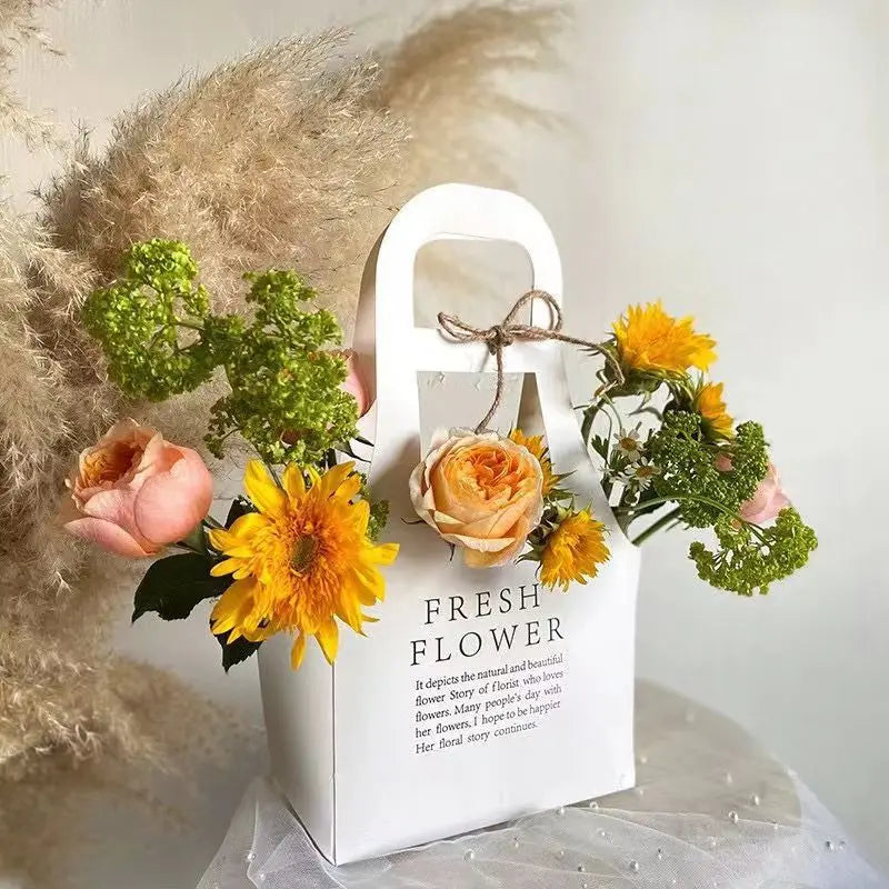 CSMD Brand Chinese Manufacturers Yiwu Suppliers Retail Cheap Kraft Paper Material Waterproof Pink Flower Floral Bags Wholesale