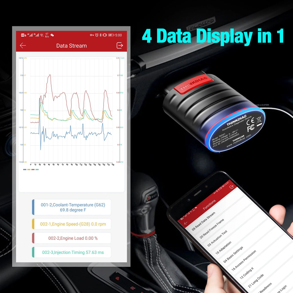 Thinkdiag New Version OBD2 Scanner for Full System Bidirectional Diagnostic Scan Tool OE Level 1 Year Software 12V Cars