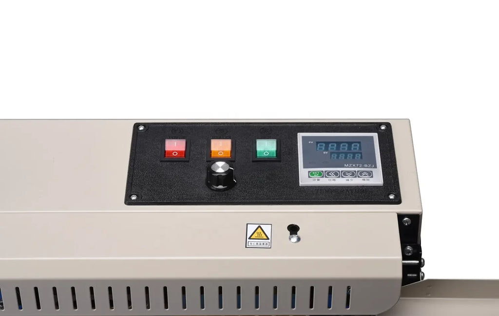 FR900 Continuous Band Sealer Automatic Horizontal Sealing Machine for Beverage and Apparel Packaging for Paper Plastic Bags