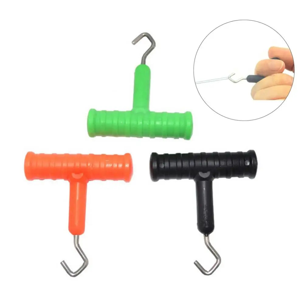 1Pcs ABS Grip+Stainless Steel Smooth Knot Hook Carp Fish Knot Puller Rig Making Rig Tool Terminal Fishing Tackle Accessories
