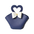 Chinese Manufacturers 6*5*10.5cm Yiwu Wholesales Cheap Empty Souvenirs Gift Navy Blue PU Leather Candy Bags for Wedding Presents