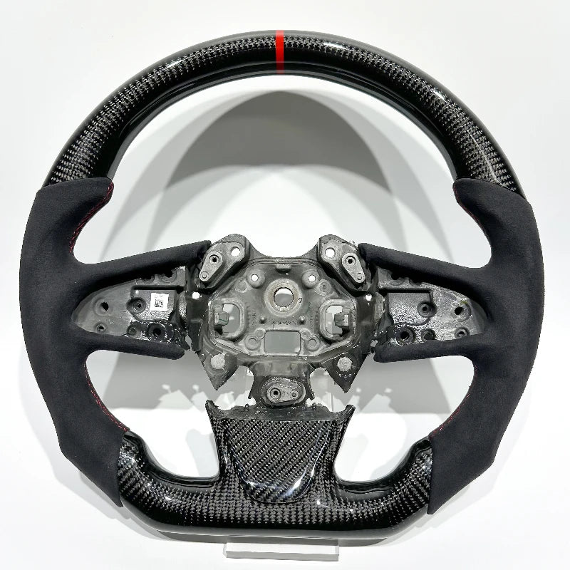 European Warehouse Spot Delivery Directly Black Carbon Fiber and Black Suede Leather Red Top Line for Renault Megane RS Megane 4