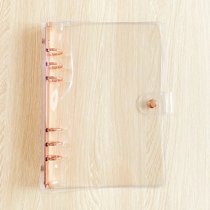 Wholesale  A6 A5  Clear Soft PVC Notebook Binder Loose Leaf Bags Refillable Paper Translucent Binder Zipper Folders