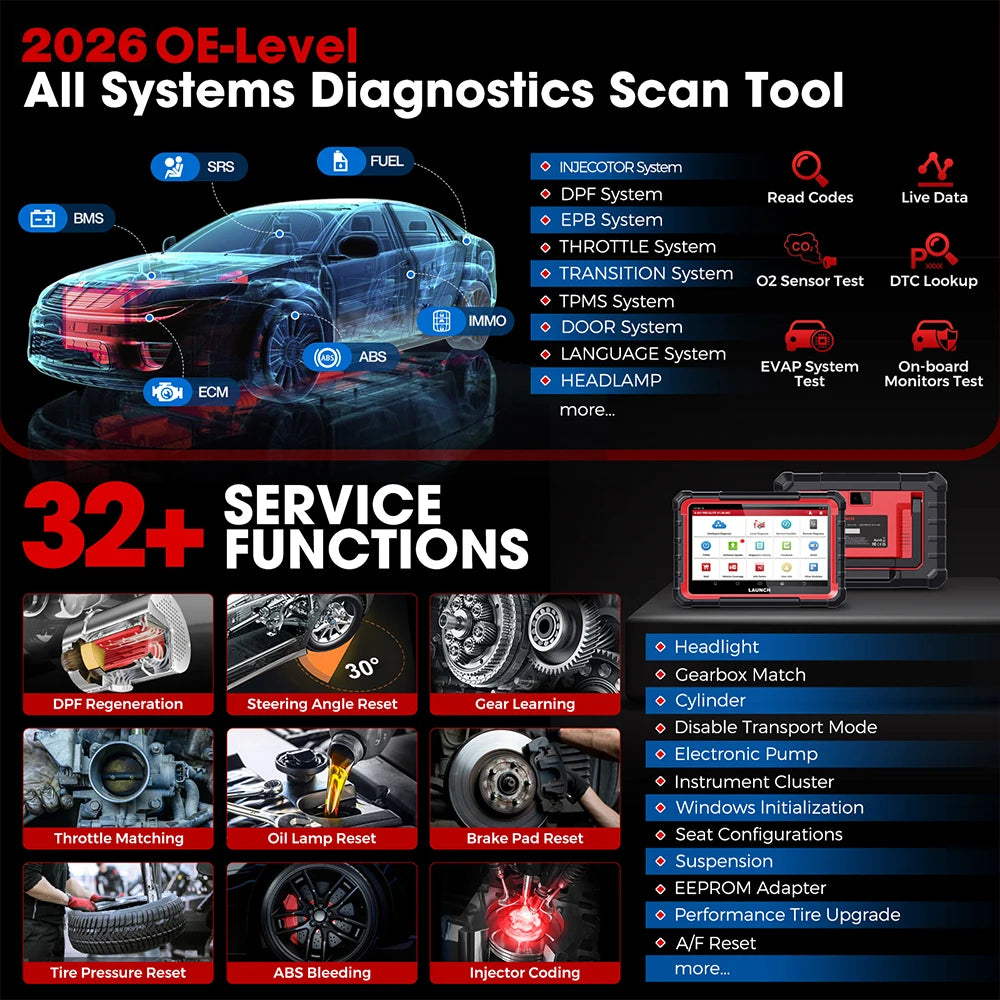 2026 Hot LAUNCH X431 PRO ELITE PROS ELITE All System Car Diagnostic Tool OBD2 Scanner with 2 Years Free Update