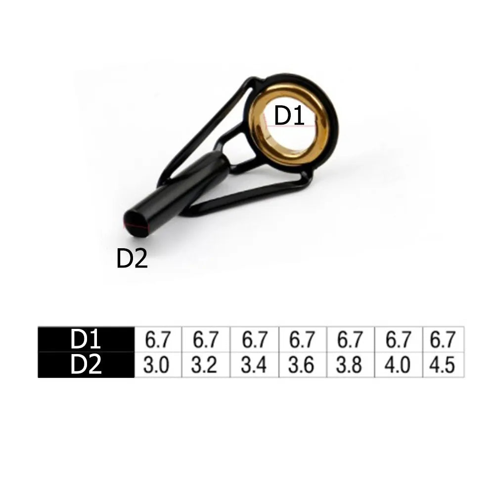 Rod Tip Top Fishing Rods Guide Ring Repair Building Pole Eye Line Rings Tool 3.0/3.2/3.4/3.6/3.8/4.0/4.5cm Diameter Rock Pesca