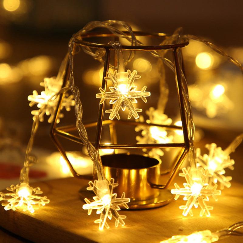 Christmas Lights Snowflake String Light Led Battery/USB Operated Waterproof Snowflake Fairy Lights For Bedroom Garden Decoration