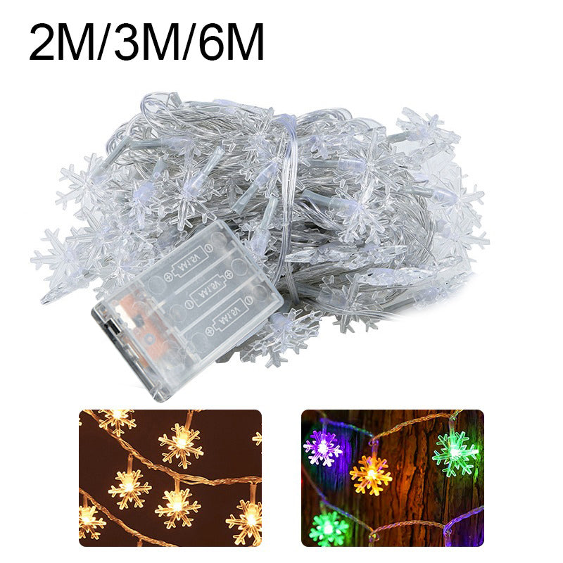 Christmas Lights Snowflake String Light Led Battery/USB Operated Waterproof Snowflake Fairy Lights For Bedroom Garden Decoration