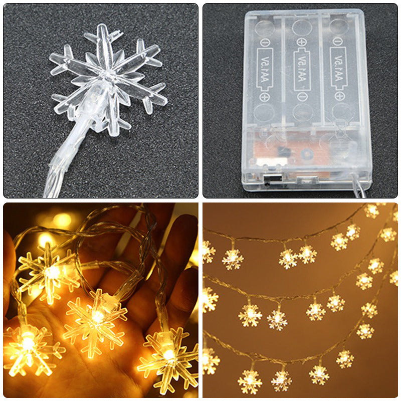 Christmas Lights Snowflake String Light Led Battery/USB Operated Waterproof Snowflake Fairy Lights For Bedroom Garden Decoration
