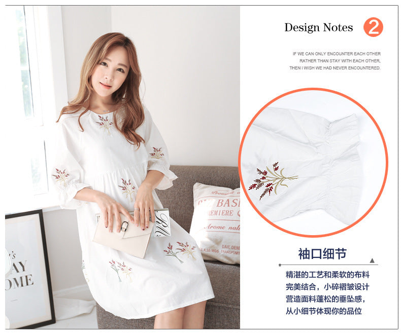 Pregnant Women's dress Summer Short Medium-length Dress 2023 Summer New Korean Style Loose plus size Belly Covering Dress for Pregnant Women