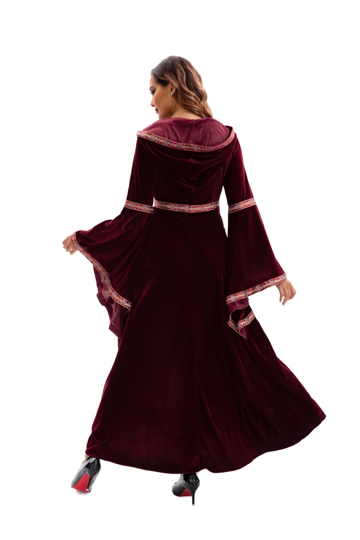 2025 Halloween Family Costume Performance Costume Party Performance Costume Adult European Medieval Burgundy Vampire