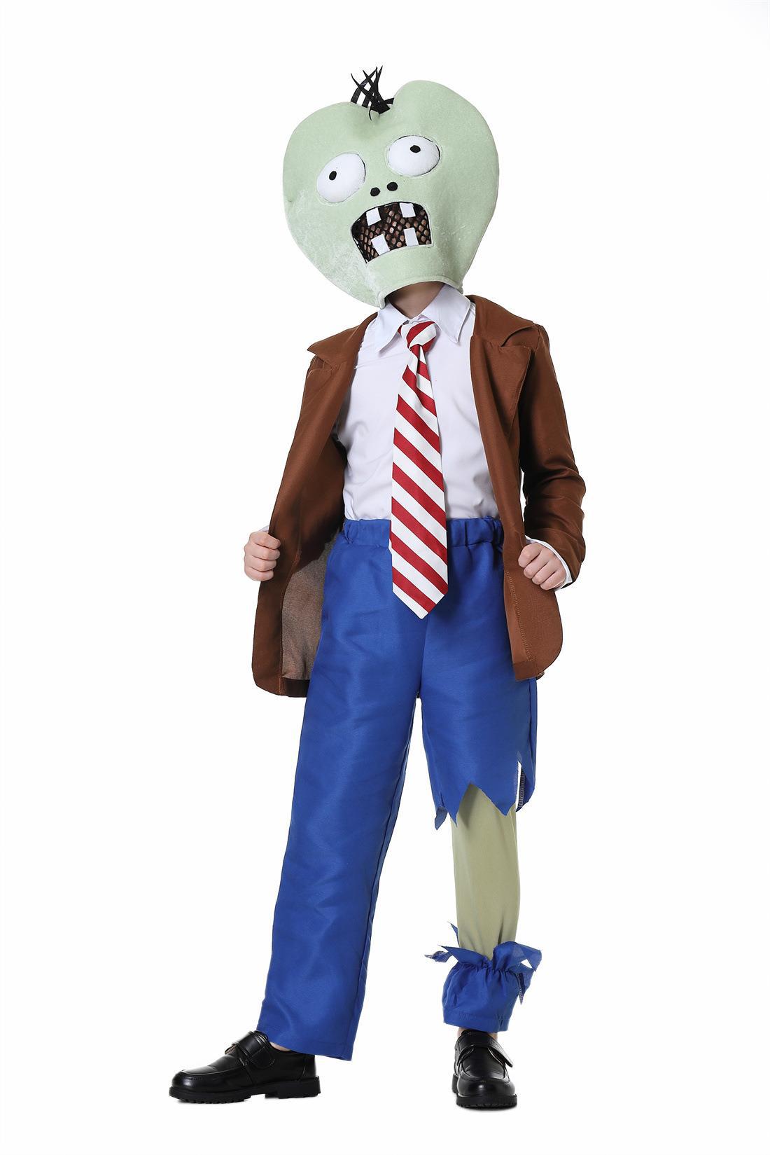 Foreign trade European and American children's men's Halloween cos clothes retro Plants vs Zombies cosplay costume suit