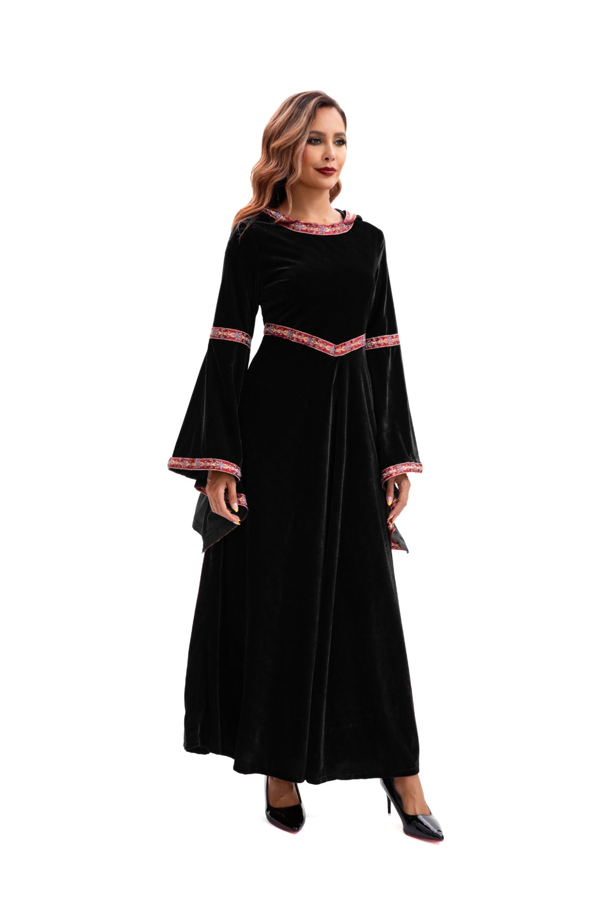 2025 Halloween Family Costume Performance Costume Party Performance Costume Adult European Medieval Burgundy Vampire