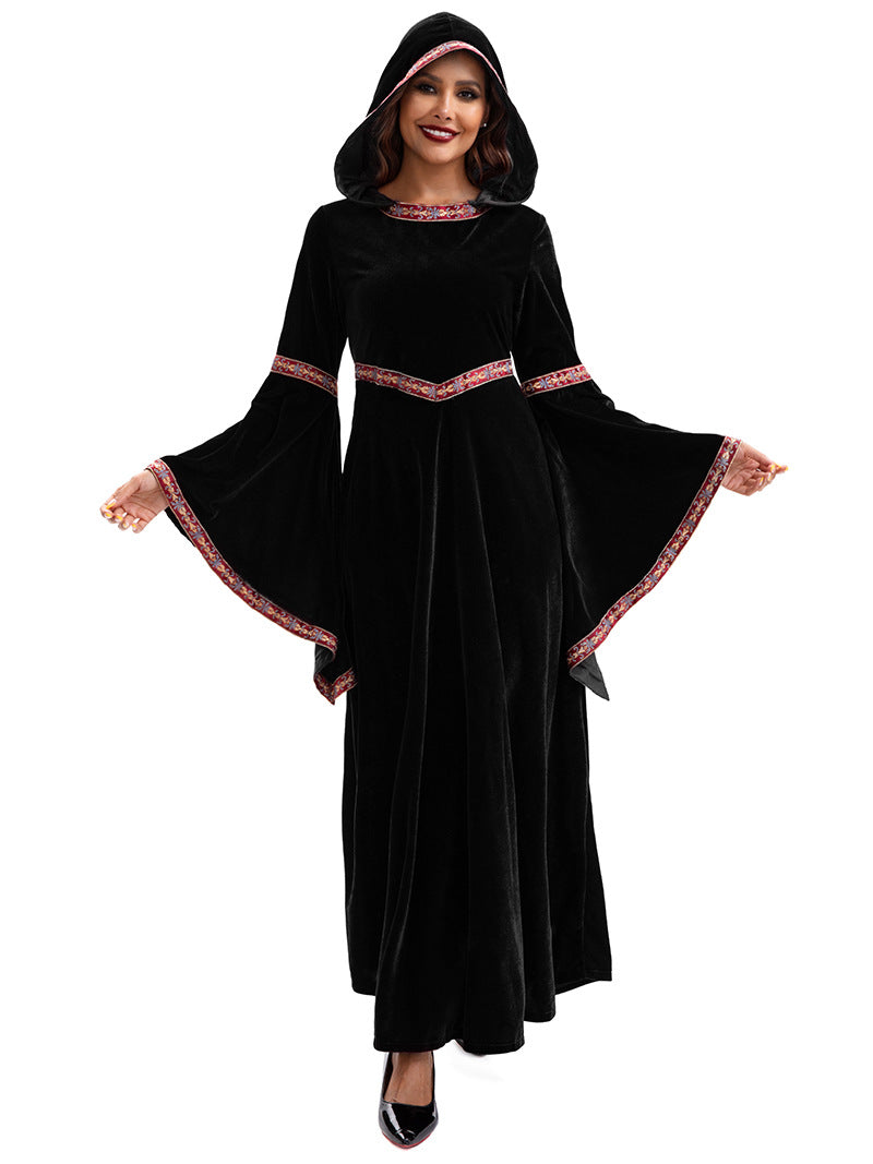 2025 Halloween Family Costume Performance Costume Party Performance Costume Adult European Medieval Burgundy Vampire