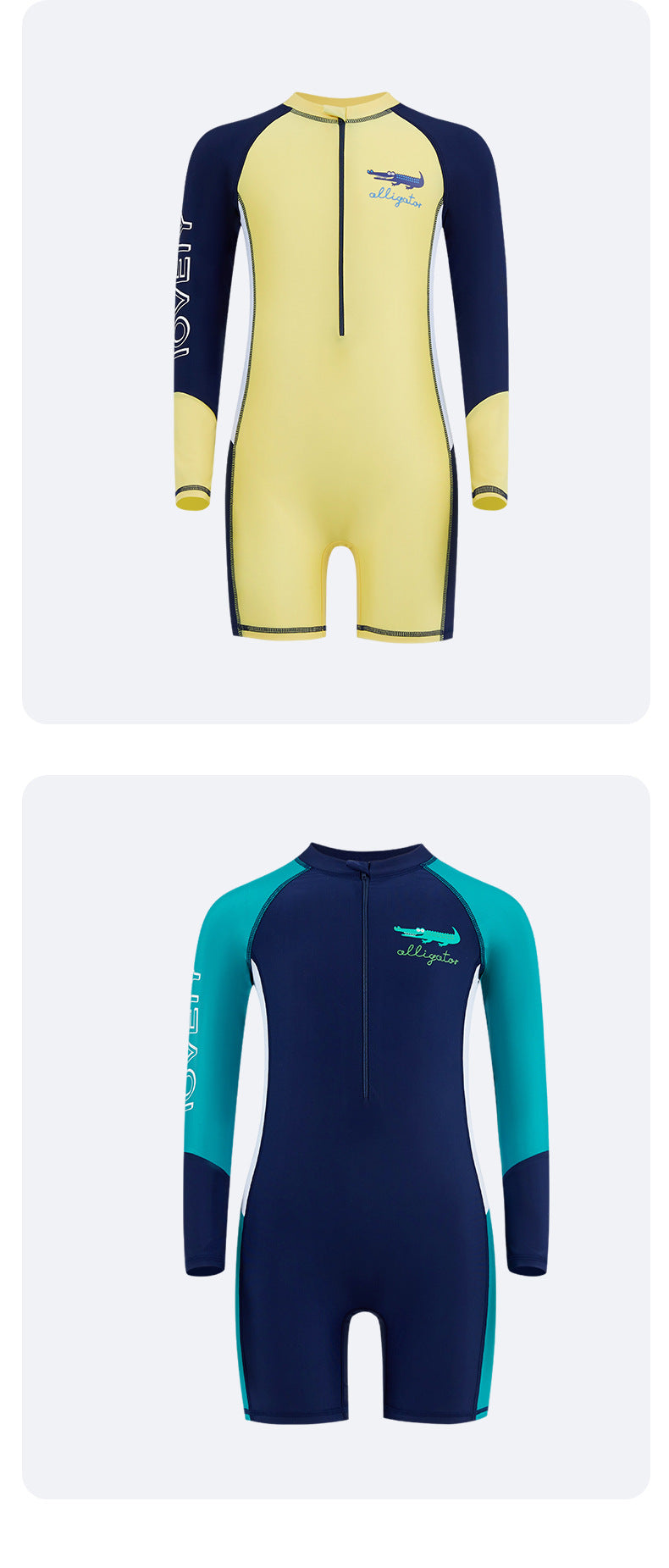 Children's Swimwear Men's Long-Sleeved Sunscreen Quick-Drying Swimwear for Middle School and Big Children's Swimming recommend Cartoon Crocodile Swimwear for Students