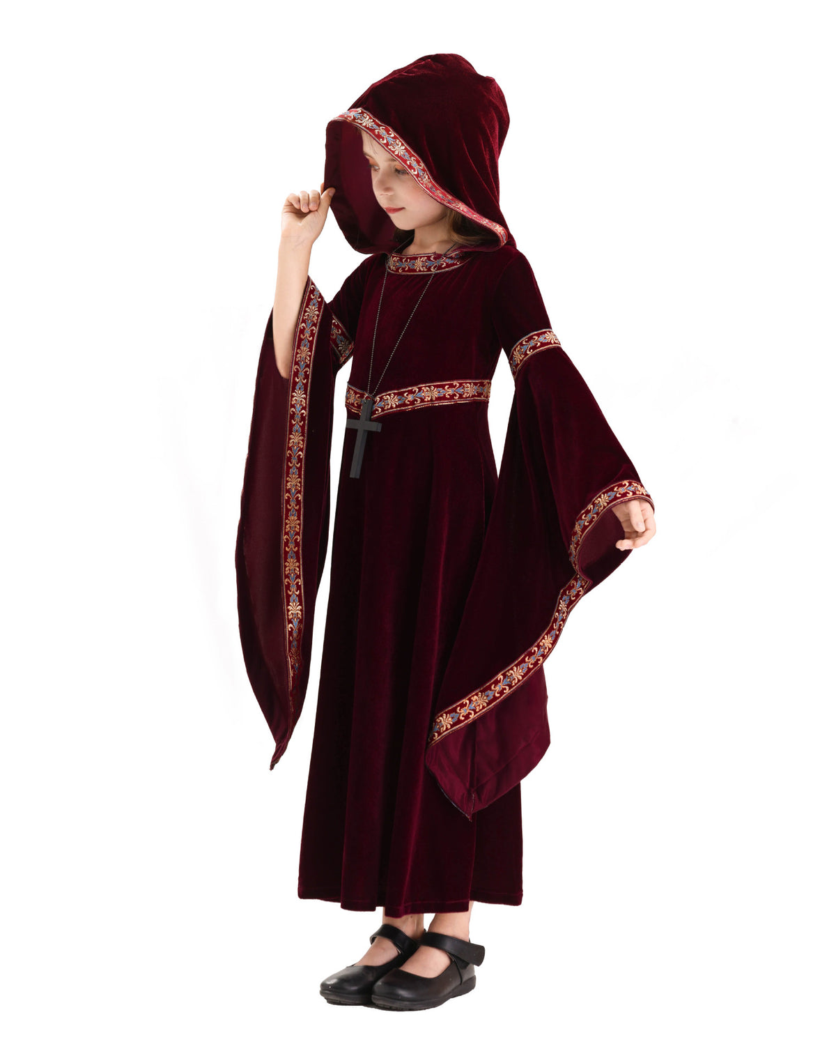 2025 Halloween Family Costume Performance Costume Party Performance Costume Adult European Medieval Burgundy Vampire