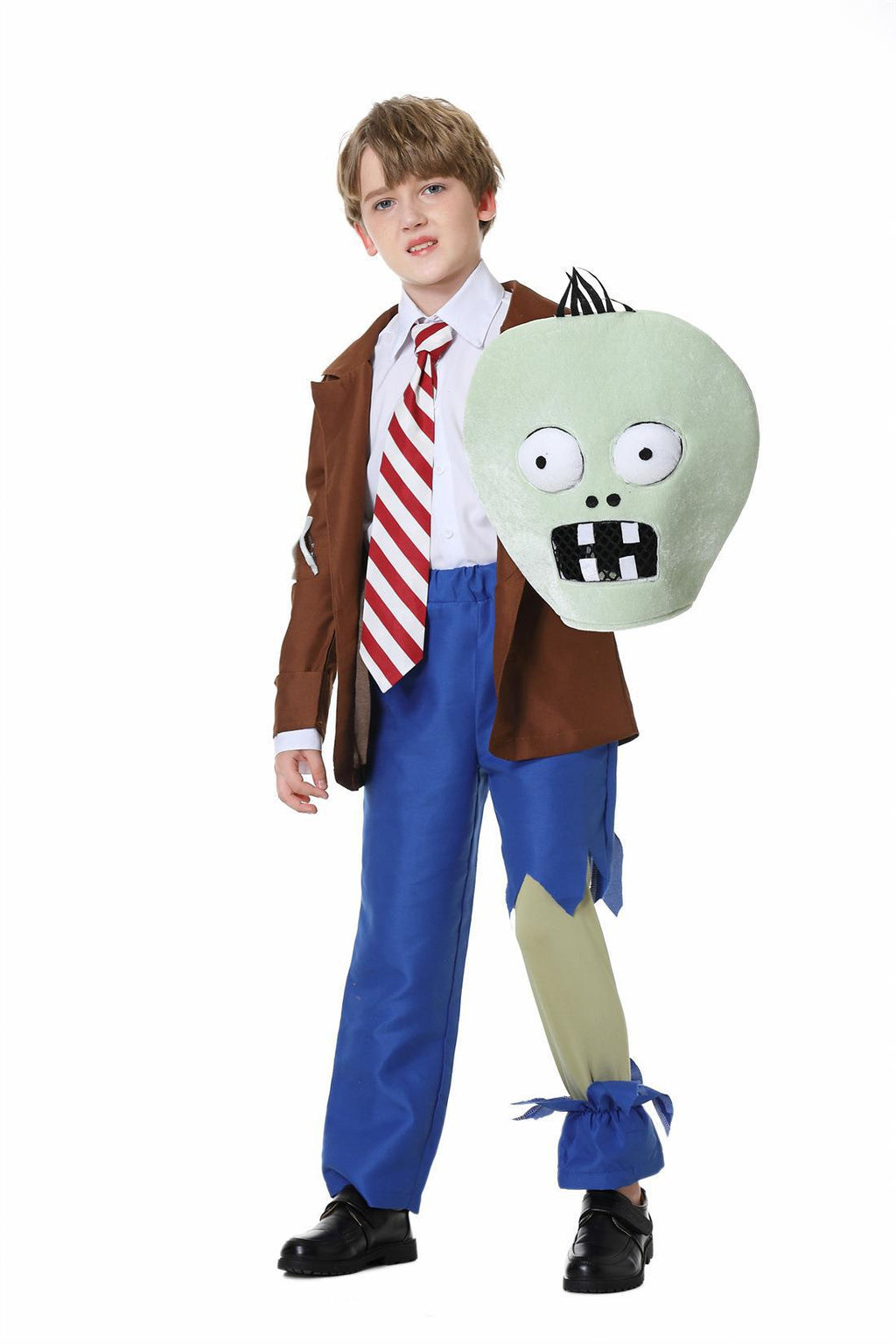 Foreign trade European and American children's men's Halloween cos clothes retro Plants vs Zombies cosplay costume suit