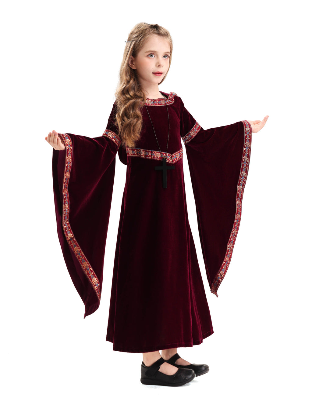 2025 Halloween Family Costume Performance Costume Party Performance Costume Adult European Medieval Burgundy Vampire