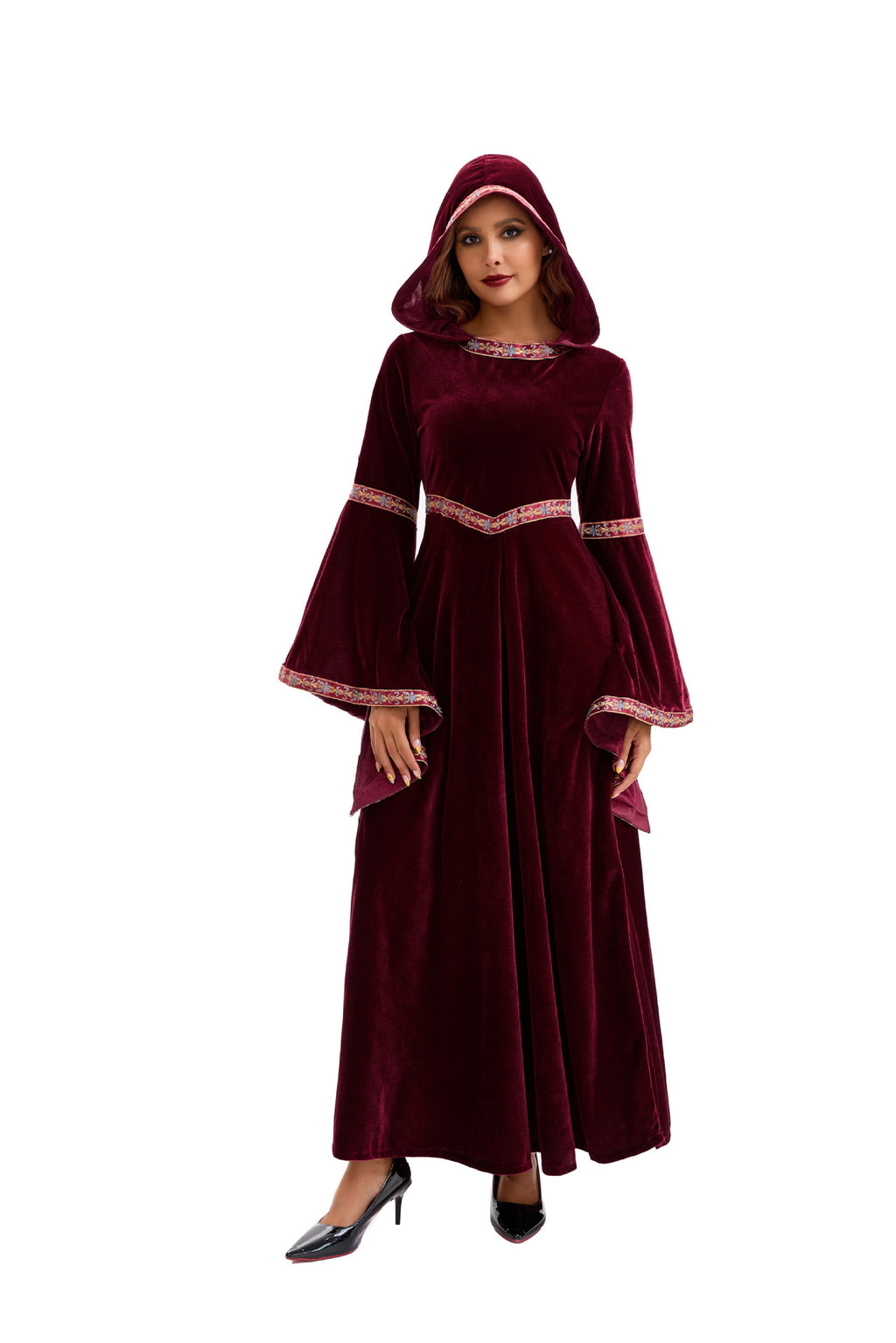 2025 Halloween Family Costume Performance Costume Party Performance Costume Adult European Medieval Burgundy Vampire