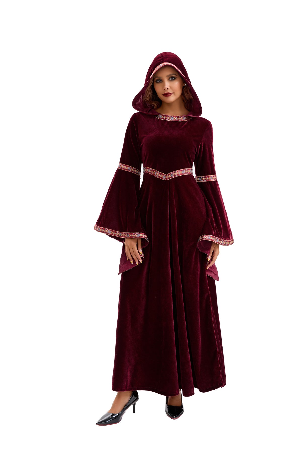 2025 Halloween Family Costume Performance Costume Party Performance Costume Adult European Medieval Burgundy Vampire