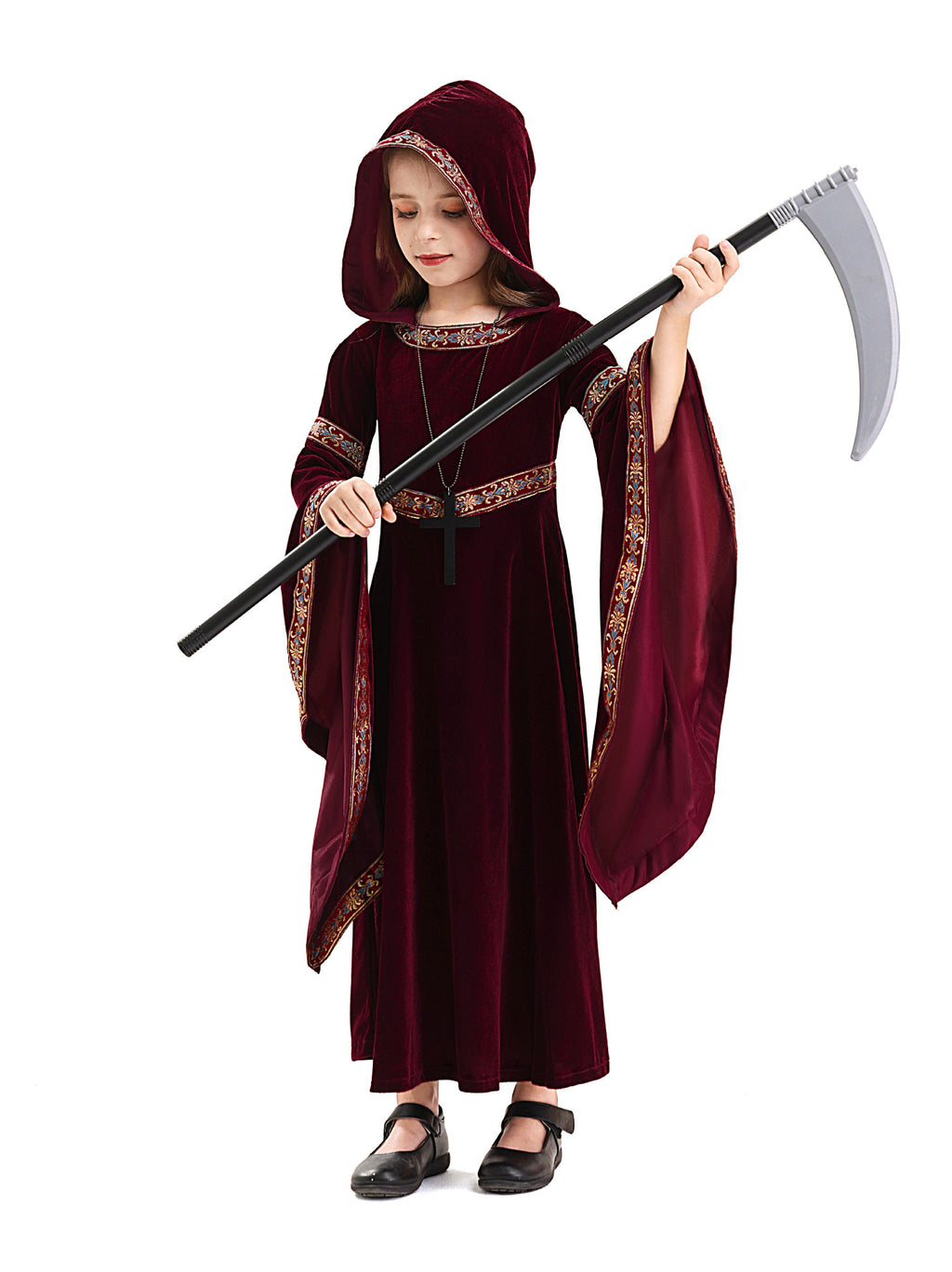 2025 Halloween Family Costume Performance Costume Party Performance Costume Adult European Medieval Burgundy Vampire