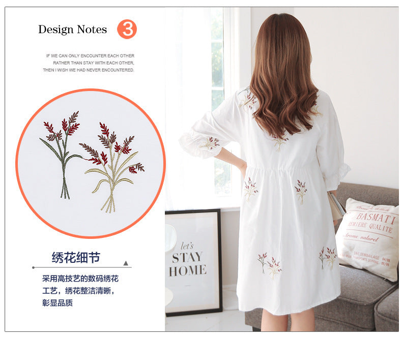 Pregnant Women's dress Summer Short Medium-length Dress 2023 Summer New Korean Style Loose plus size Belly Covering Dress for Pregnant Women
