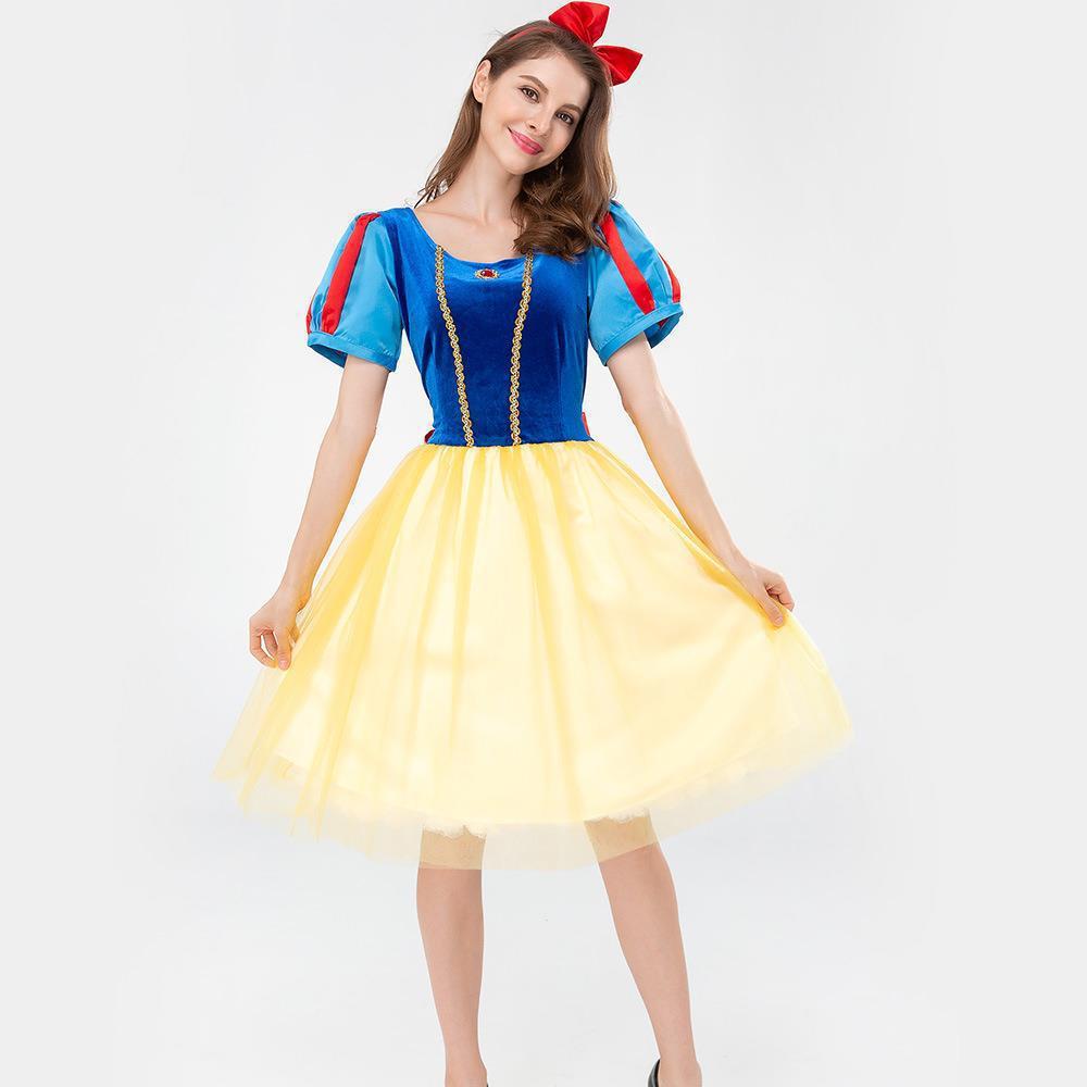 2024 New Halloween Costumes Cosplay Fairy Tale Snow White Short Skirt Children's Day Performance Costumes