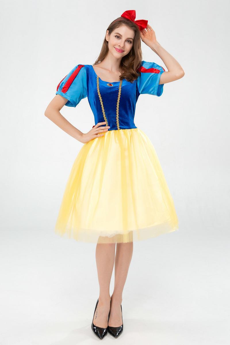 2024 New Halloween Costumes Cosplay Fairy Tale Snow White Short Skirt Children's Day Performance Costumes