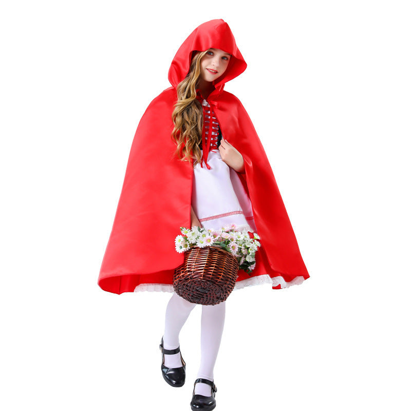 European and American Kidsren's Halloween Little Red Riding Hood Costumes Cosplay Performance Costumes Princess Skirt Dress Suit