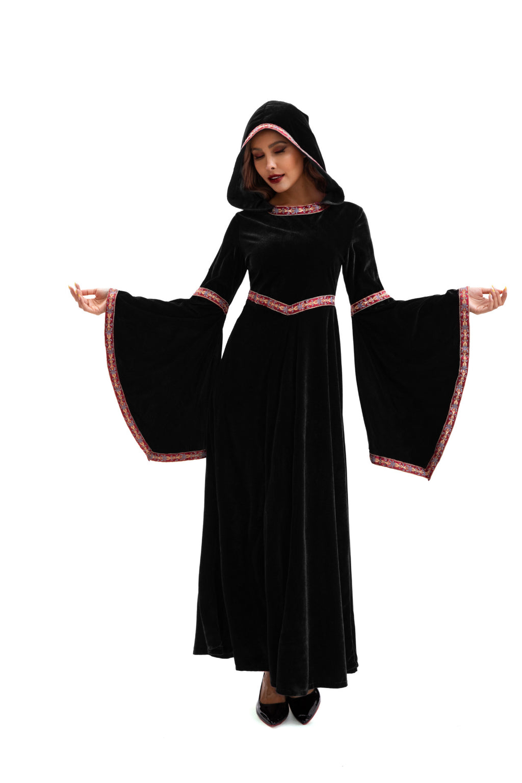 2025 Halloween Family Costume Performance Costume Party Performance Costume Adult European Medieval Burgundy Vampire