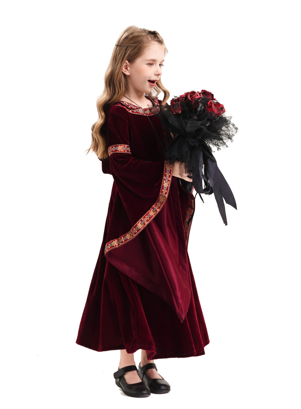 2025 Halloween Family Costume Performance Costume Party Performance Costume Adult European Medieval Burgundy Vampire
