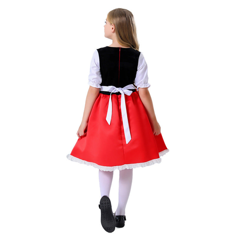 European and American Kidsren's Halloween Little Red Riding Hood Costumes Cosplay Performance Costumes Princess Skirt Dress Suit