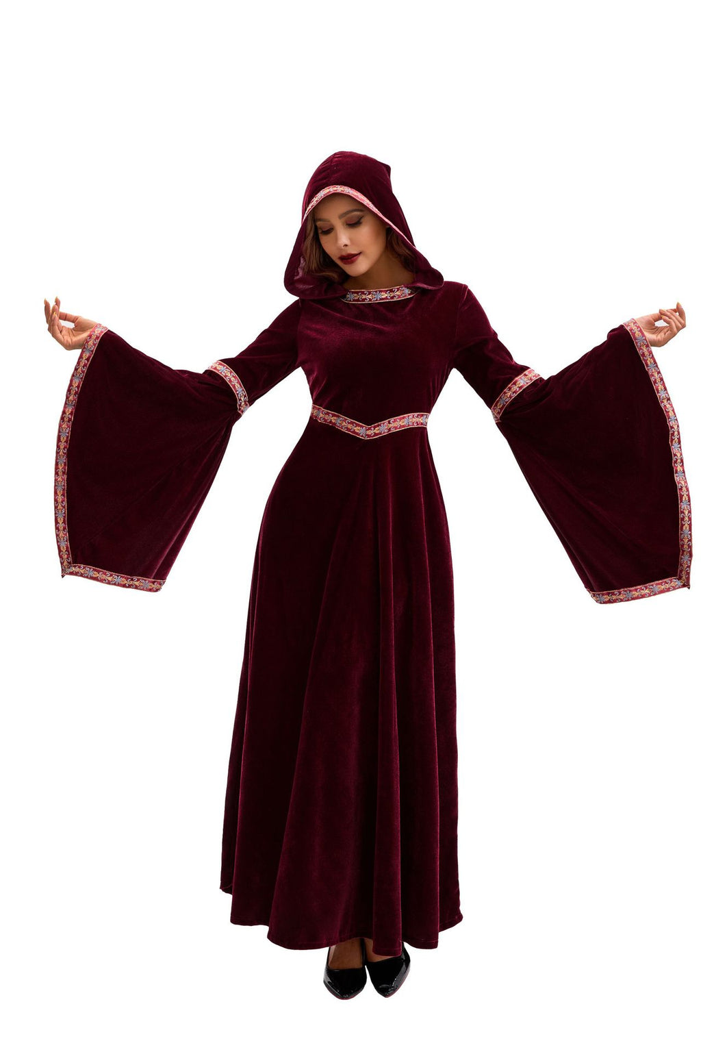 2025 Halloween Family Costume Performance Costume Party Performance Costume Adult European Medieval Burgundy Vampire